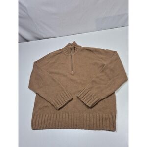 Norse Projects Alpaca Half Zip Sweater Men's XL Brown Mock Neck Pullover